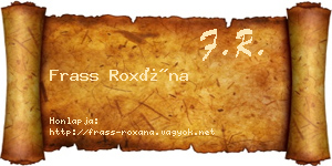Frass Roxána névjegykártya
